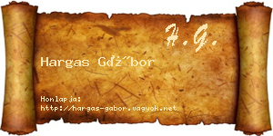 Hargas Gábor névjegykártya
