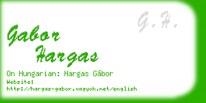 gabor hargas business card